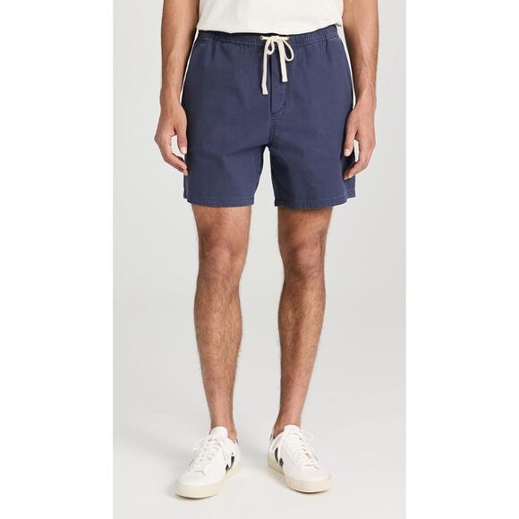 Marine Layer Saturday Beach Washed Chino Canvas Cotton Shorts 6" Navy Blue XXL - Picture 1 of 10